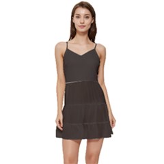 Oil Grey	 - 	short Frill Dress by ColorfulDresses