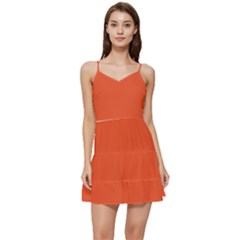 Orange Flame	 - 	short Frill Dress by ColorfulDresses