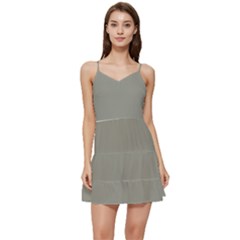 Trout Grey	 - 	short Frill Dress by ColorfulDresses