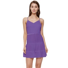 Royal Purple	 - 	short Frill Dress by ColorfulDresses