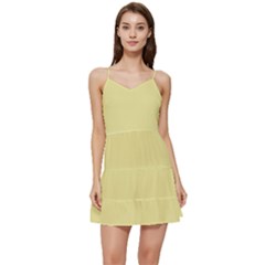 Yellow Iris	 - 	short Frill Dress by ColorfulDresses