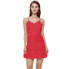 Imperial Red	 - 	short Frill Dress by ColorfulDresses