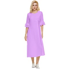 Lavender Purple	 - 	double Cuff Midi Dress by ColorfulDresses