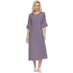 Old Lavender Purple	 - 	double Cuff Midi Dress by ColorfulDresses