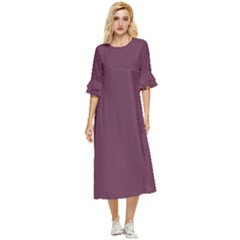 Old Mauve Purple	 - 	double Cuff Midi Dress by ColorfulDresses