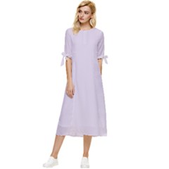 Languid Lavender Purple	 - 	bow Sleeve Chiffon Midi Dress by ColorfulDresses