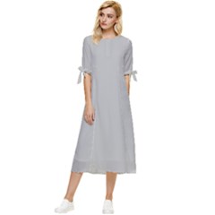 Grey Cloud	 - 	bow Sleeve Chiffon Midi Dress by ColorfulDresses