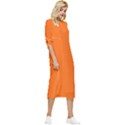 Pumpkin Orange	 - 	Bow Sleeve Chiffon Midi Dress View3