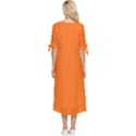 Pumpkin Orange	 - 	Bow Sleeve Chiffon Midi Dress View4