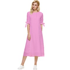 Soft Pink	 - 	bow Sleeve Chiffon Midi Dress by ColorfulDresses