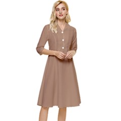 Cafe Au Lait Brown	 - 	classy Knee Length Dress by ColorfulDresses