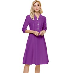 Dark Orchid Purple	 - 	classy Knee Length Dress by ColorfulDresses