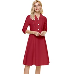 Cranberry Red	 - 	classy Knee Length Dress by ColorfulDresses