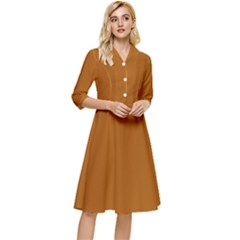 Windsor Orange	 - 	classy Knee Length Dress by ColorfulDresses