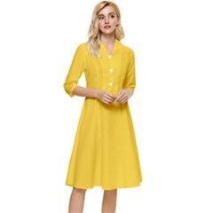 Tuscany Yellow	 - 	classy Knee Length Dress by ColorfulDresses