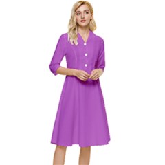 Medium Orchid	 - 	classy Knee Length Dress by ColorfulDresses