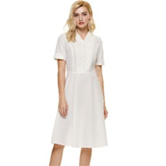 Canolli Cream	 - 	button Top Knee Length Dress by ColorfulDresses