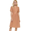 Raw Sienna Orange	 - 	Button Top Knee Length Dress View1