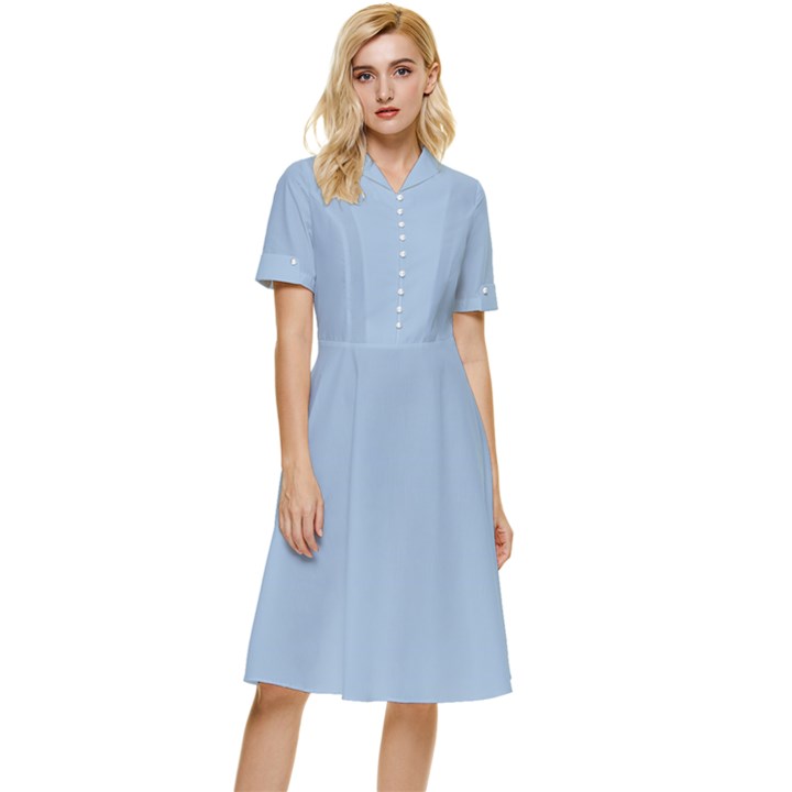 Cashmere Blue	 - 	Button Top Knee Length Dress