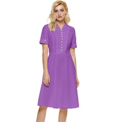 Purpureus	 - 	button Top Knee Length Dress by ColorfulDresses