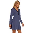 Independance Blue	 - 	Long Sleeve Deep V Mini Dress View3