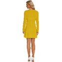 Canary Yellow	 - 	Long Sleeve Deep V Mini Dress View4