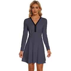 Periscope	 - 	long Sleeve Deep V Mini Dress