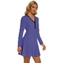 Blue Iris	 - 	Long Sleeve Deep V Mini Dress View3