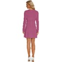 Tulip Pink	 - 	Long Sleeve Deep V Mini Dress View4