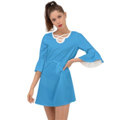 Butterfly Blue	 - 	criss Cross Mini Dress by ColorfulDresses