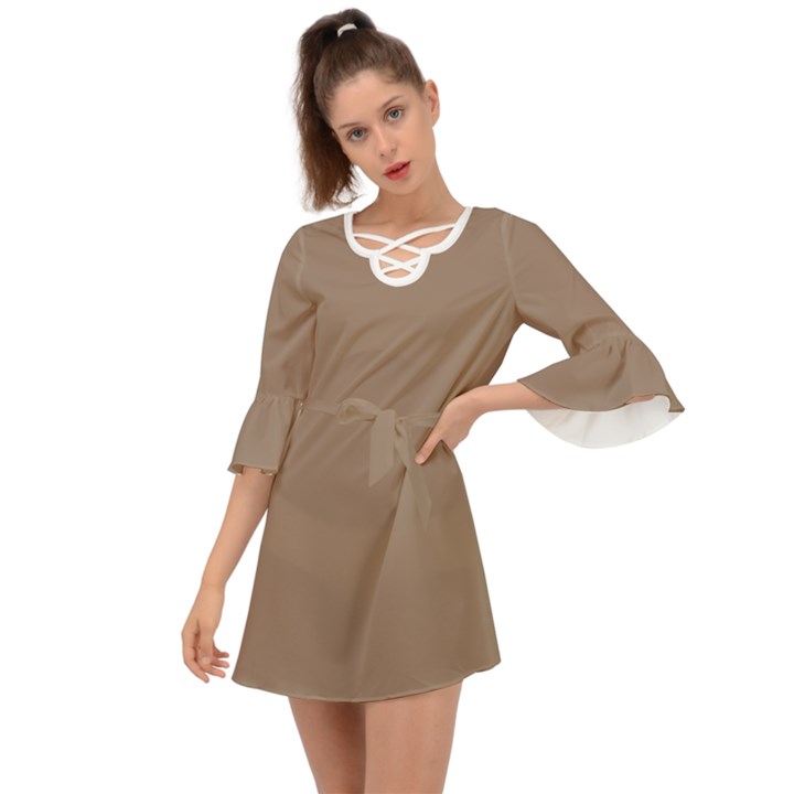 Beaver Brown	 - 	Criss Cross Mini Dress