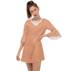 Coral Sands Orange	 - 	criss Cross Mini Dress by ColorfulDresses