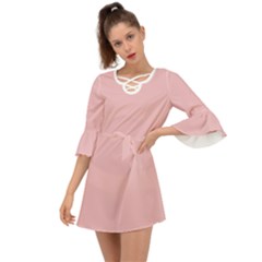 Baby Pink	 - 	criss Cross Mini Dress by ColorfulDresses