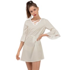 Alabaster	 - 	criss Cross Mini Dress by ColorfulDresses