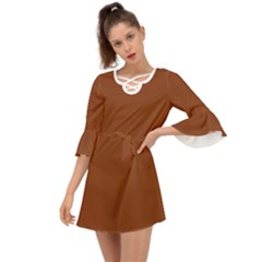 Fuzzy Wuzzy Brown	 - 	criss Cross Mini Dress