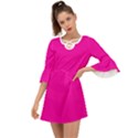 Fashion Fuchsia Pink	 - 	Criss Cross Mini Dress View1