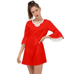 Candy Apple Red	 - 	criss Cross Mini Dress by ColorfulDresses