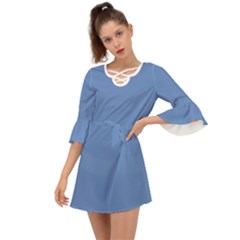 Provence Blue	 - 	criss Cross Mini Dress by ColorfulDresses