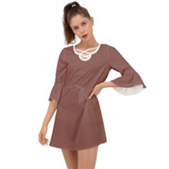 Rose Taupe Brown	 - 	criss Cross Mini Dress by ColorfulDresses