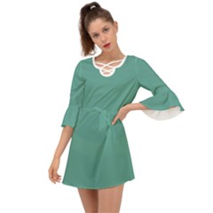 Polished Pine Green	 - 	criss Cross Mini Dress by ColorfulDresses