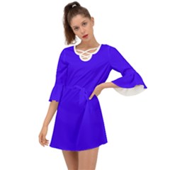 Ultra Marine Blue	 - 	criss Cross Mini Dress by ColorfulDresses