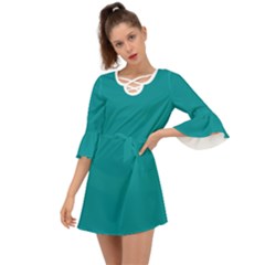 Viridian Green	 - 	Criss Cross Mini Dress