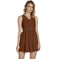 Cinnamon Brown	 - 	sleeveless High Waist Mini Dress