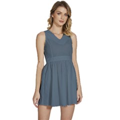 Dark Electric Grey	 - 	sleeveless High Waist Mini Dress by ColorfulDresses