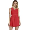 Amaranth Red	 - 	Sleeveless High Waist Mini Dress View1