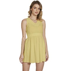 Custard Yellow	 - 	sleeveless High Waist Mini Dress