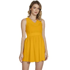 China Yellow	 - 	sleeveless High Waist Mini Dress by ColorfulDresses