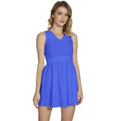 Neon Blue	 - 	sleeveless High Waist Mini Dress