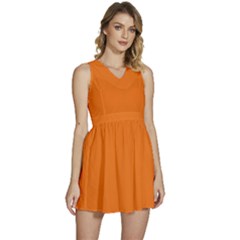 Carrot Orange	 - 	sleeveless High Waist Mini Dress by ColorfulDresses