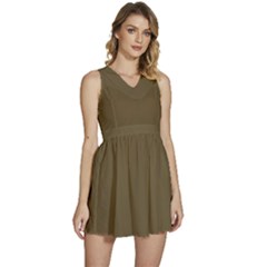 Martini Olive Brown	 - 	sleeveless High Waist Mini Dress by ColorfulDresses